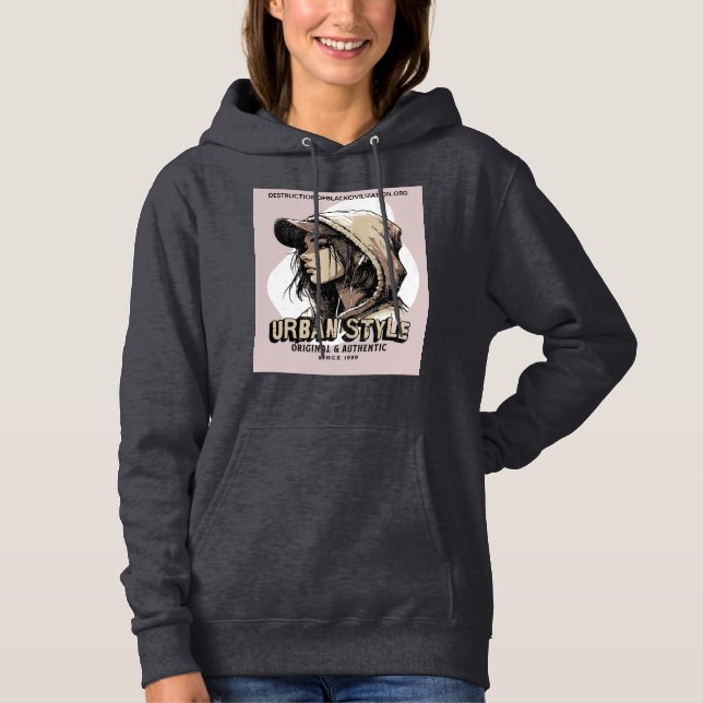 PULL À CAPUCHE FILLE URBAINE AVEC CASQUE AUDIO (Devant)