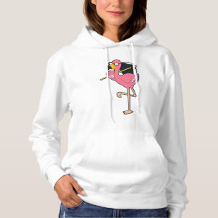 Pull À Capuche Flamant rose avec parapluie