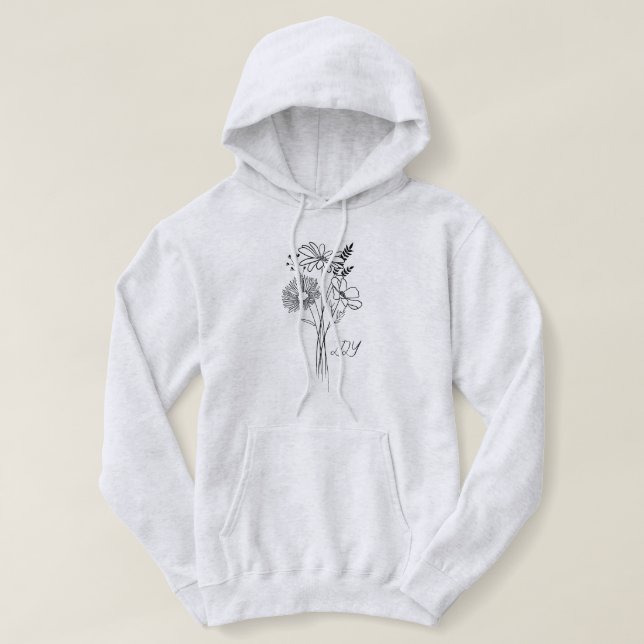 Pull À Capuche Fleur Boho Wild Minimale, bohemiam minimum Art (Design devant)