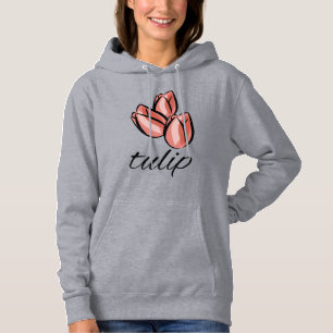 Pull À Capuche Fleur de tulipe rose vintage cool cadeau floral