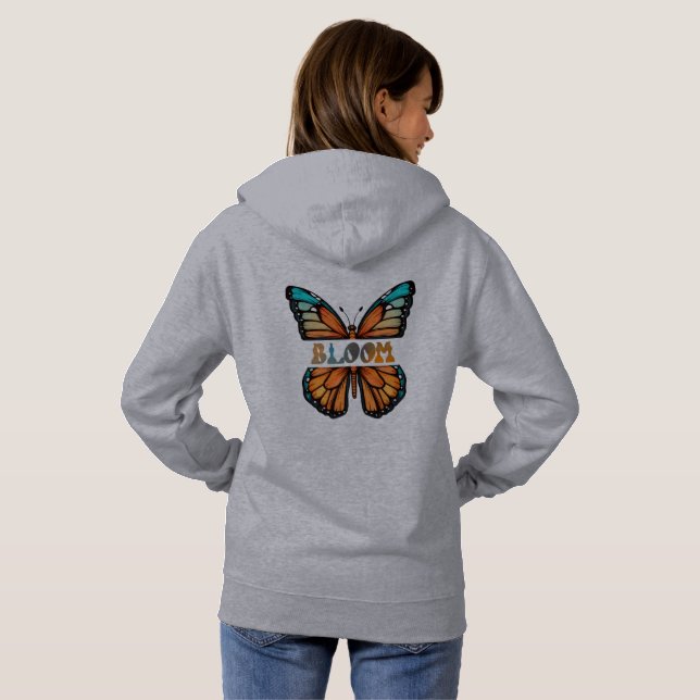 Pull À Capuche Fleur - Design papillon (Dos entier)