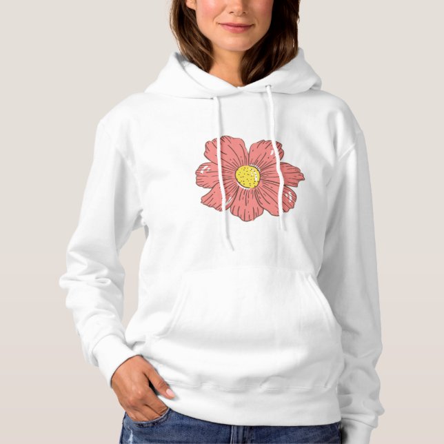 Pull À Capuche Fleur rouge (Devant)