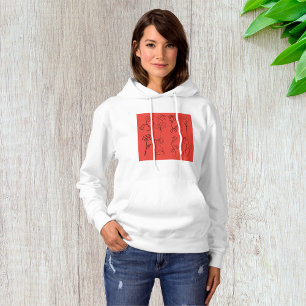 Pull À Capuche Fleurs esquissées
