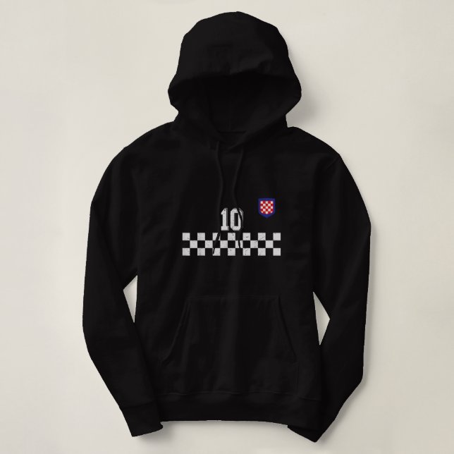 Pull À Capuche Football Croatie Jersey Retro Red Hrvatska Soccer (Design devant)