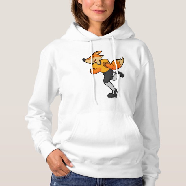 Pull À Capuche Fox comme joueur de football avec Football (Devant)
