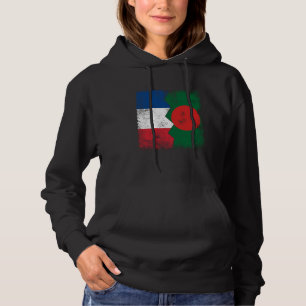 Pull À Capuche France Bangladesh Drapeaux à moitié BENGALI Racine