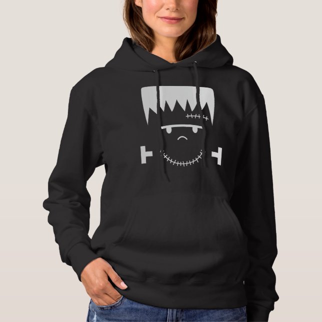 Pull À Capuche Frankenstein Face drôle Costume d'Halloween (Devant)