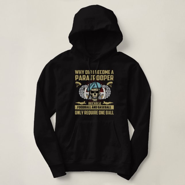 Pull À Capuche Funny 82e 101e parachutiste aéroporté Militaire (Design devant)