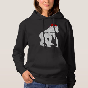 Pull À Capuche Funny Chimpanzé Amoureux des animaux Santa Hat Chi