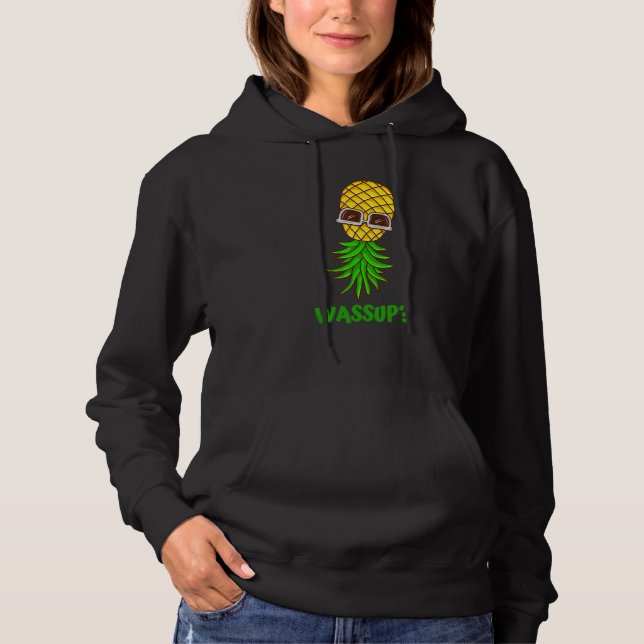 Pull À Capuche Funny Upside Down Pineapper Swinger Wassup (Devant)