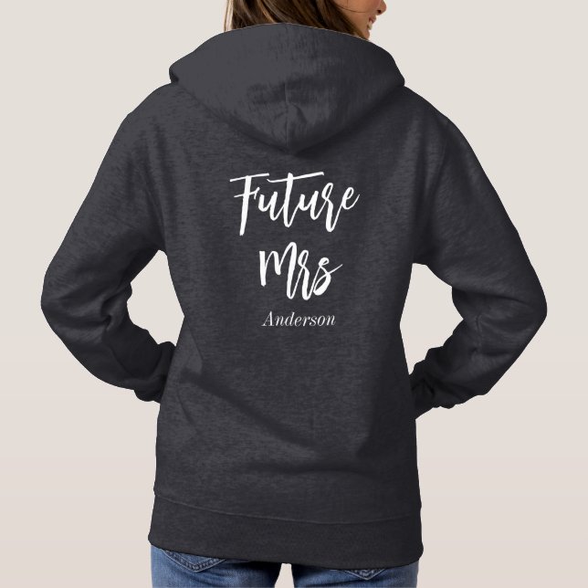 Pull À Capuche Future Mme Mariée Noir (Dos)
