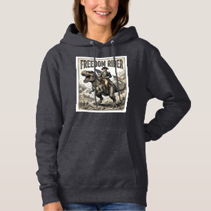 Pull À Capuche George Washington patriotique à cheval sur T-rex L