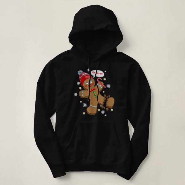 Pull À Capuche Gingerbread Man Cookie X Mas Oh Snap Funny Cute Ch (Design devant)