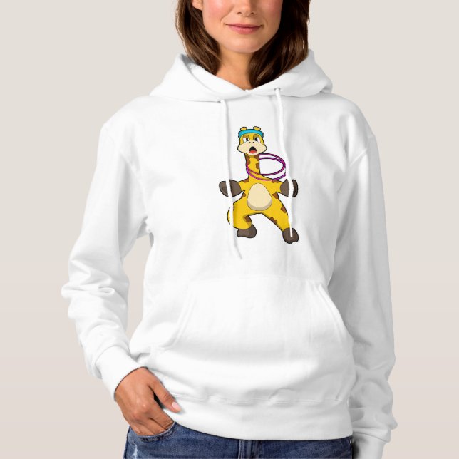Pull À Capuche Girafe à Fitness avec anneau à aile (Devant)