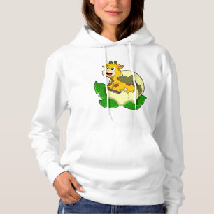 Pull À Capuche Girafe aux feuilles et oeufs
