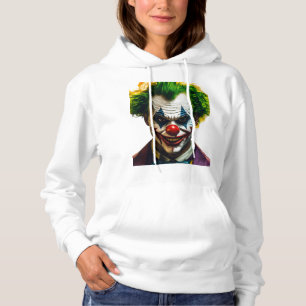 Pull À Capuche "Glitch Pause Clown - Logo Neon Cyber Art"
