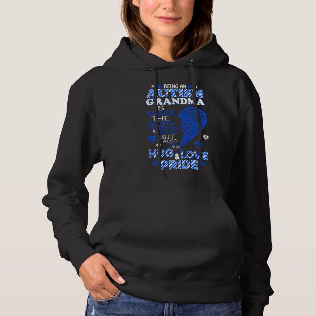 Pull À Capuche Grand-mère de l'autisme (Devant)