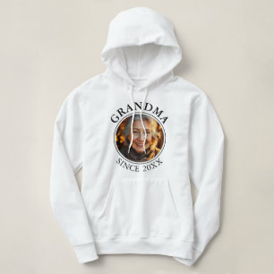 Pull À Capuche Grandma photo et texte noir simple depuis