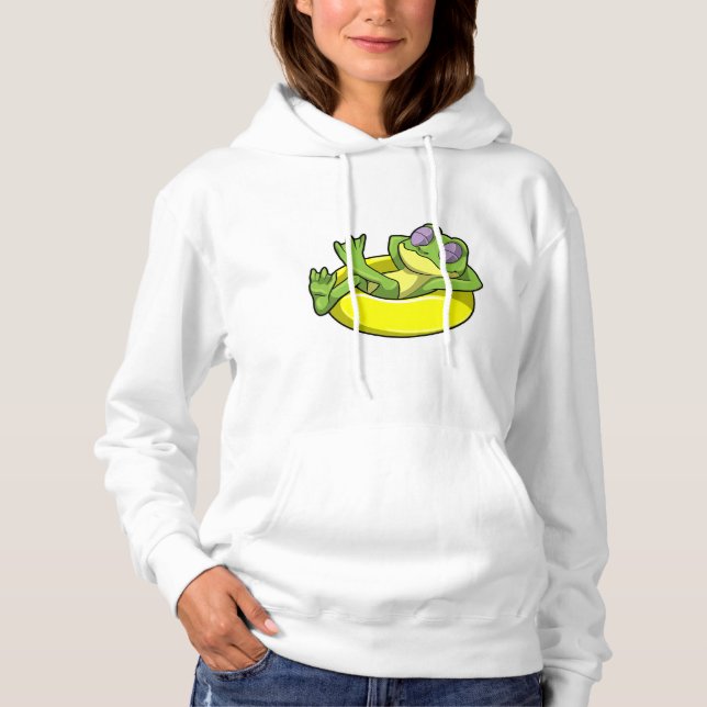 Pull À Capuche Grenouille à la natation avec anneau de natation (Devant)