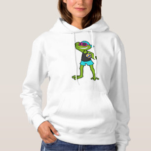 Pull À Capuche Grenouille en tant que joueur de volleyball avec v