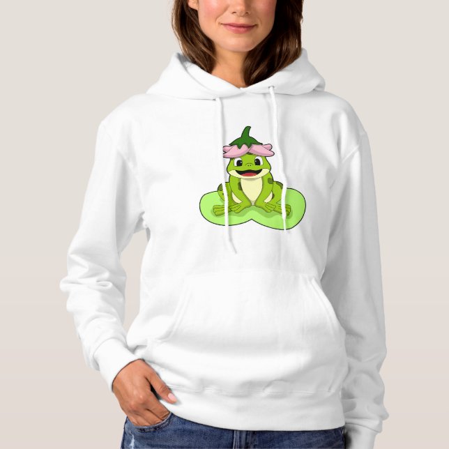Pull À Capuche Grenouille sur la feuille (Devant)