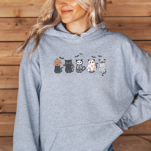 Pull À Capuche Halloween Chats noirs Éffrayant mignonne drôle