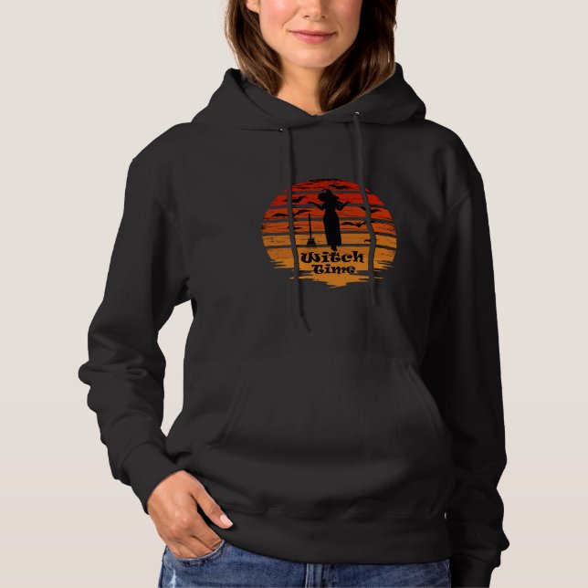 Pull À Capuche Halloween sorcière (Devant)