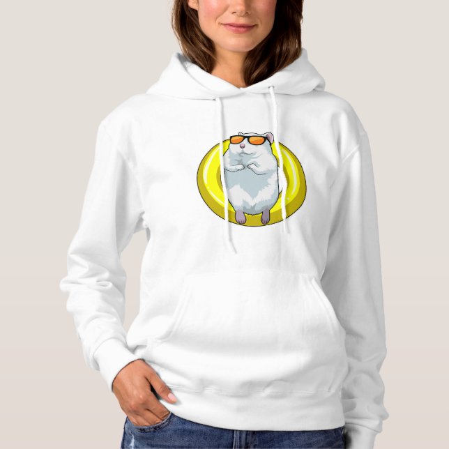 Pull À Capuche Hamster à la natation avec anneau de natation (Devant)