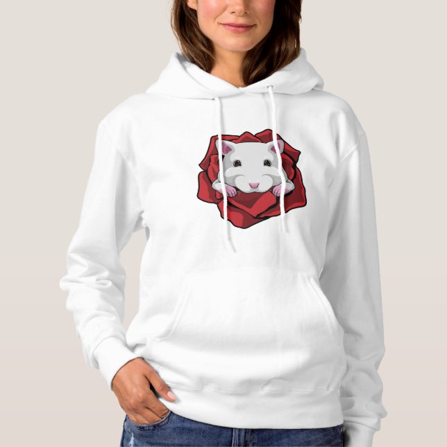 Pull À Capuche Hamster avec Rose (Devant)
