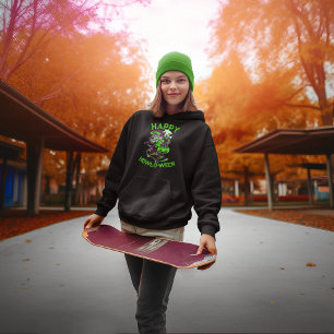 Pull À Capuche Happy Howl-o-ween Wolf équitation sur skateboard