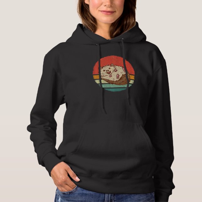 Pull À Capuche Hedgehog Hérisson Prickly Hoglet Retro Sunset (Devant)