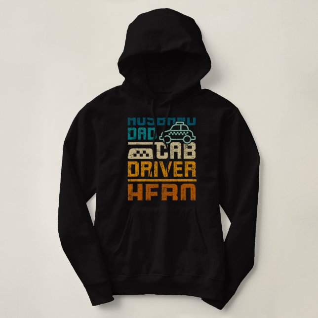 Pull À Capuche Héros de conducteur de taxi père mari (Design devant)