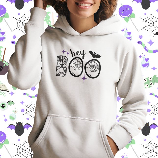 Pull À Capuche Hey & Bye Boo Halloween Bat et Web (This item is for display purposes only to illustrate the design element. )