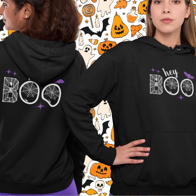 Pull À Capuche Hey & Bye Boo Halloween Bat et Web (This item is for display purposes only to illustrate the design element. )