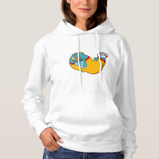 Pull À Capuche Hippo à Football Sports (Devant)