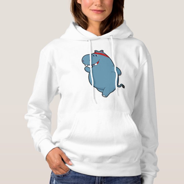 Pull À Capuche Hippo à la course avec bandeau (Devant)