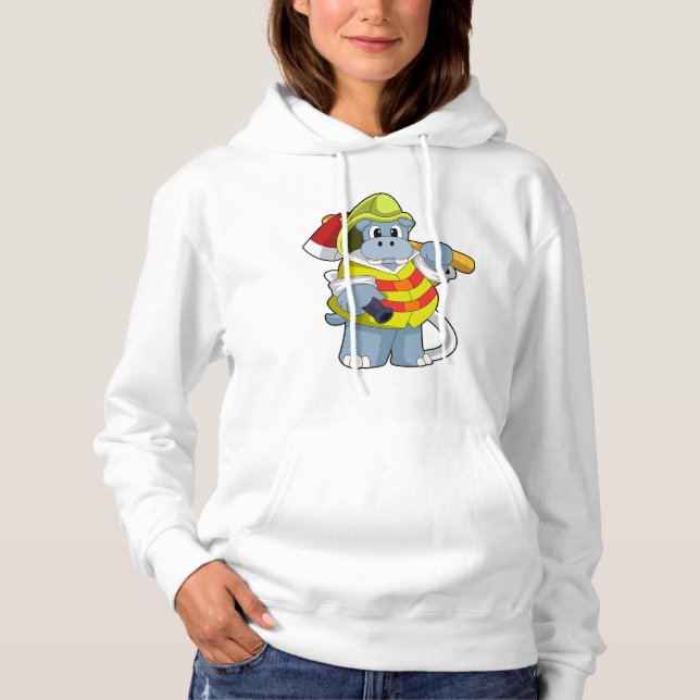 Pull À Capuche Hippo comme pompier avec l'alcool (Devant)