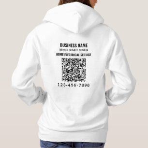 Pull À Capuche Home service électrique code QR Logo travail perso