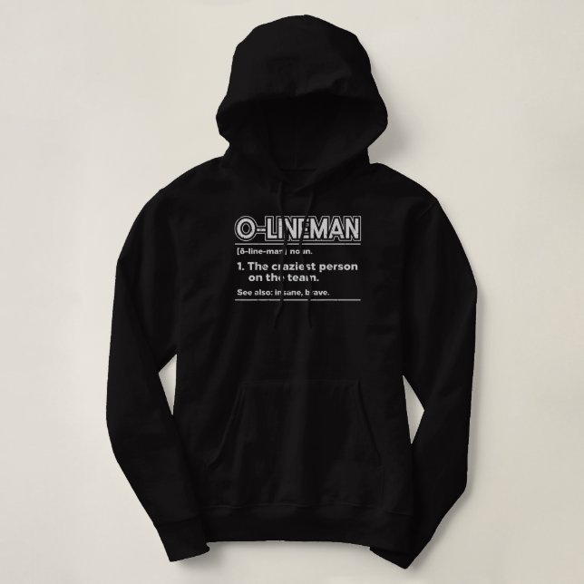 Pull À Capuche Homme Offensive O Lineman Définition Football Funn (Design devant)