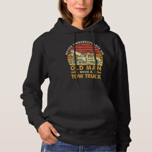Pull À Capuche Homme Vintage Retro Vieil Homme Avec Dépanneuse Op