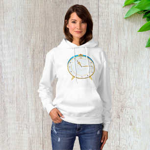Pull À Capuche Horloge rétro d'alarme or avec réglage bleu