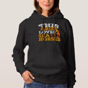 Pull À Capuche Horoscope SIGNE Zodiaque Aries Aime les Chevaux de