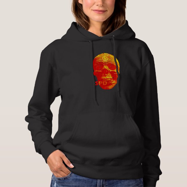 Pull À Capuche Horreur de crâne en osier (Devant)