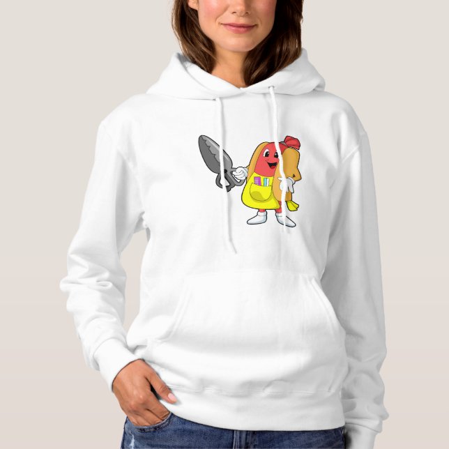Pull À Capuche Hotdog comme coiffeur avec ciseaux (Devant)