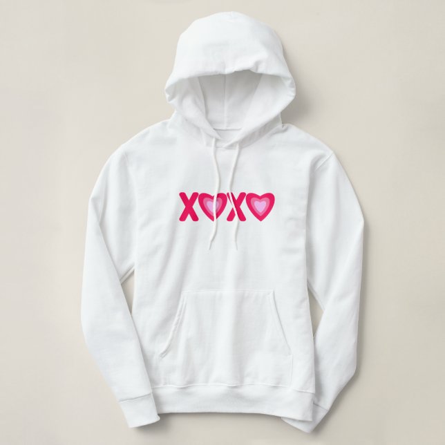 Pull À Capuche Hugs Kisses Love Hearts (Design devant)