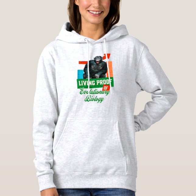 Pull À Capuche Humour Évolutionnaire Biologie Chimpanzé Drôle (Devant)