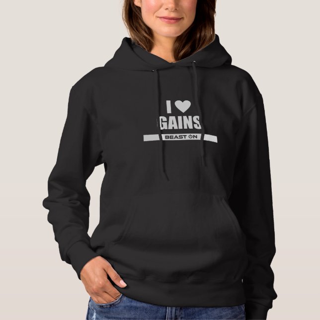 Pull À Capuche I Love Gains Bodybuilding Gainz Gym Fitness Traini (Devant)