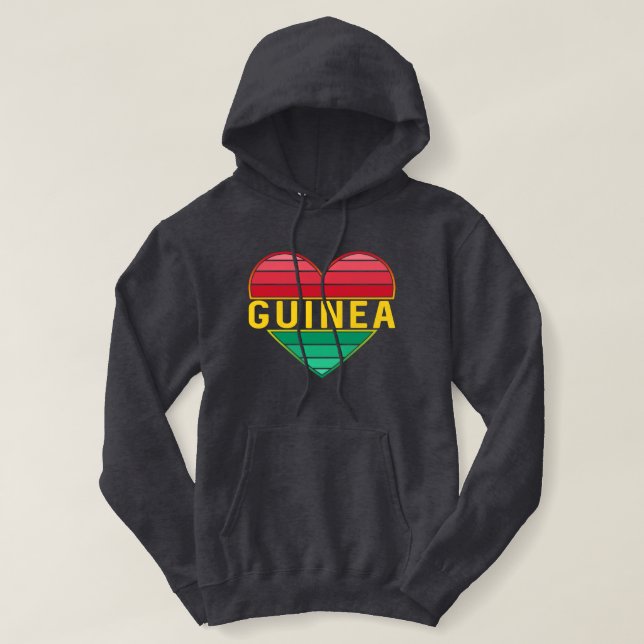 Pull À Capuche I Love Guinée, Coeur guinéen (Design devant)