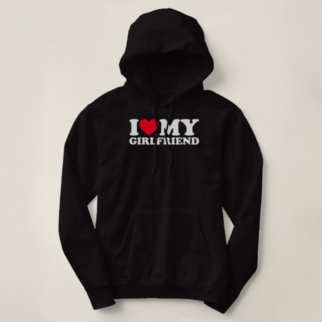 Pull À Capuche I Love My Girlfriend I Heart My Girlfriend GF (Design devant)