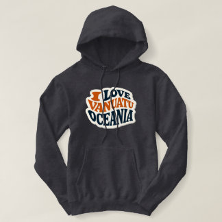Pull À Capuche I Love Vanuatu Oceania, Sticker Rétro